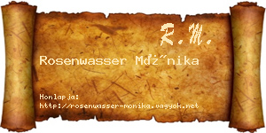 Rosenwasser Mónika névjegykártya